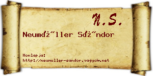 Neumüller Sándor névjegykártya