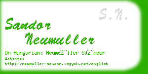 sandor neumuller business card